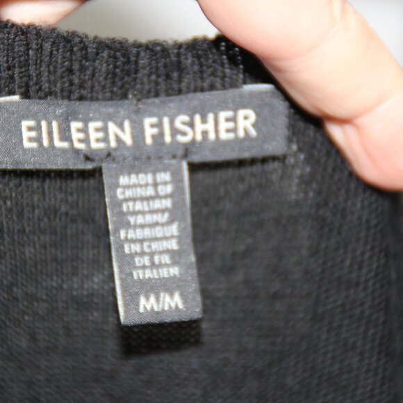 EILEEN FISHER Women's 100% Merino Wool Asymmetrical Tunic Sweater Lightweight M - Picture 10 of 11
